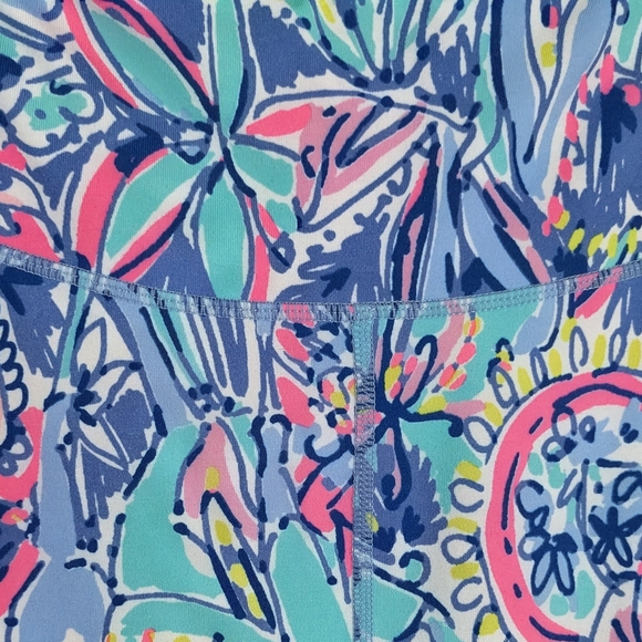 Lilly Pulitzer Luxletic Blue and Pink Leggings - Picture 5 of 5